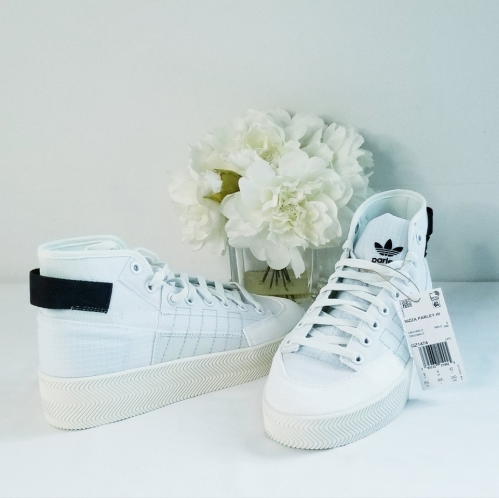 adidas Originals Nizza Parley White Hi-Top Sneakers NWT
